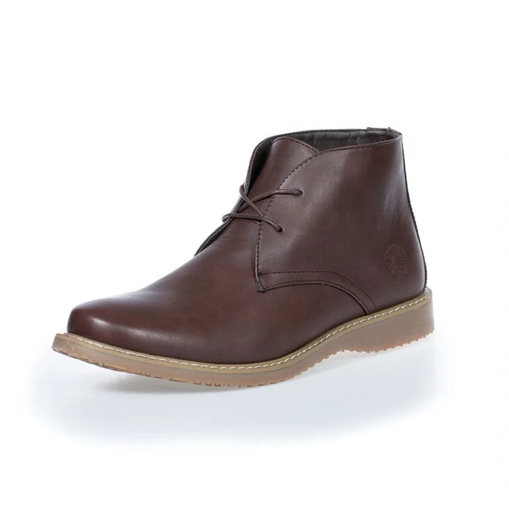 New Men's Brown Leather Boots